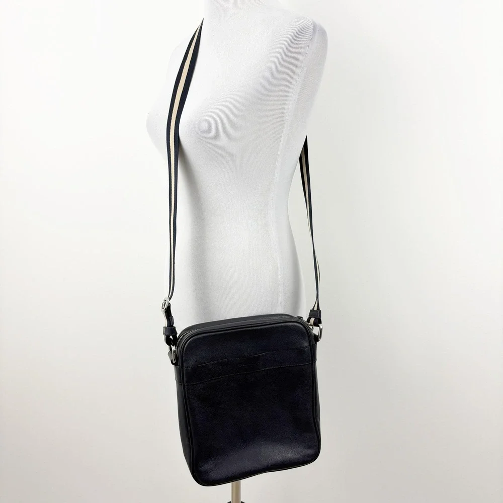 Coach Charles Flight Crossbody Messenger Bag Men's Midnight Leather